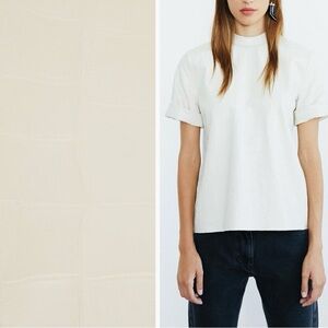 NANUSHKA Kaden Vegan Leather Tee Cream Short Sleeve Top